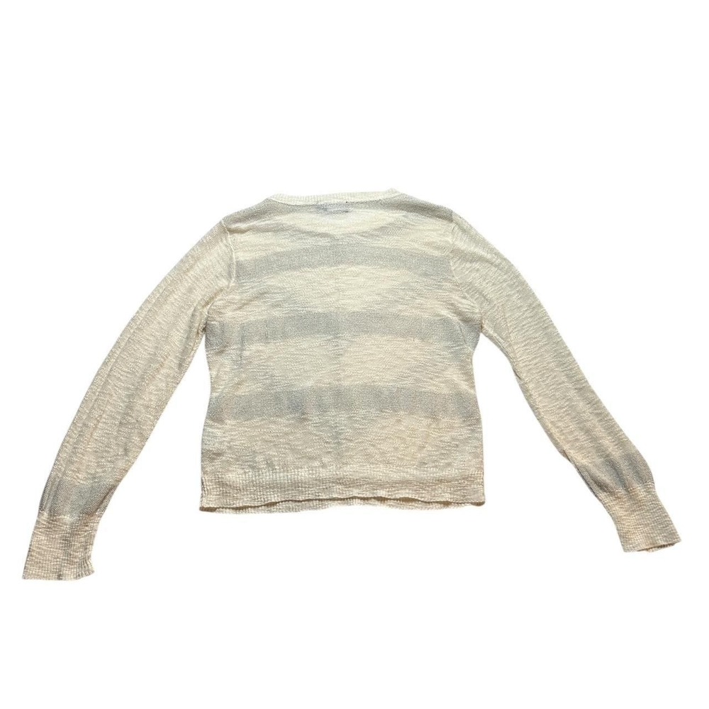 Sheer Chevron Knit Sweater Cream Silver Allen B. by Allen Schwartz Disco XL - Picture 8 of 8